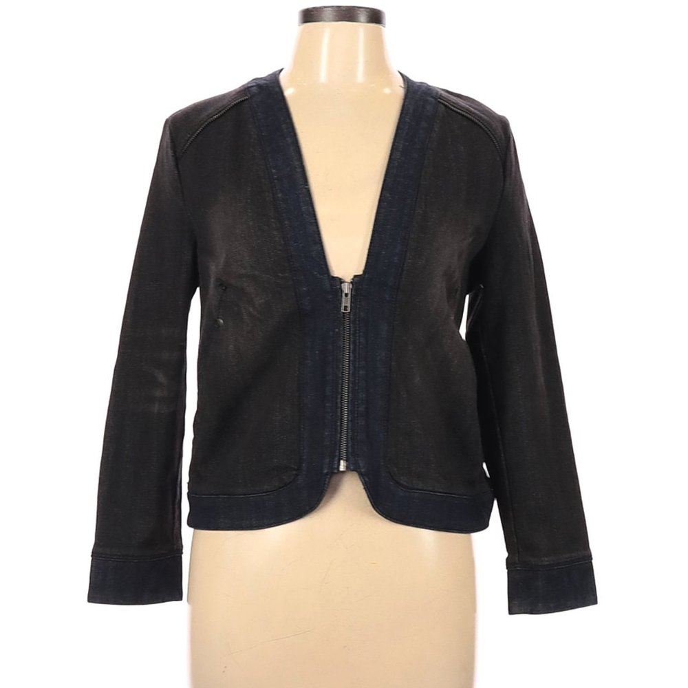 DKNY Jeans Denim Jacket Size L Navy Black Women's
